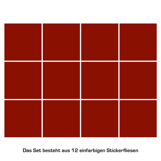 Queen Kerosin Stickerfliesen - Color Burgundy 12er-Set