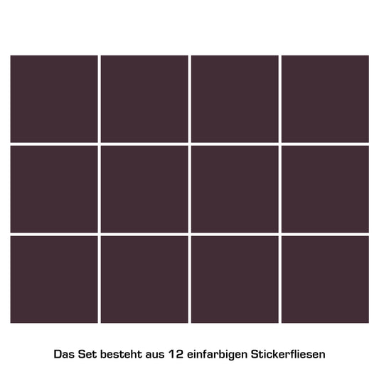 Stickerfliesen - Color Aubergine 12er-Set