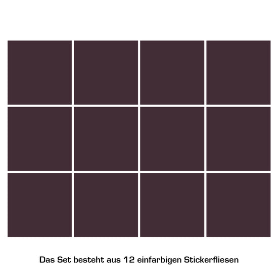 Queen Kerosin Stickerfliesen - Color Aubergine 12er-Set