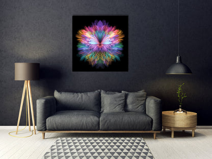 Acrylglasbild - Tricolor Explosion Wohnbeispiel