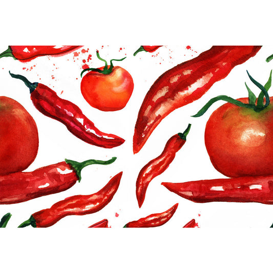 Spritzschutz - Red Chillies & Tomatoes