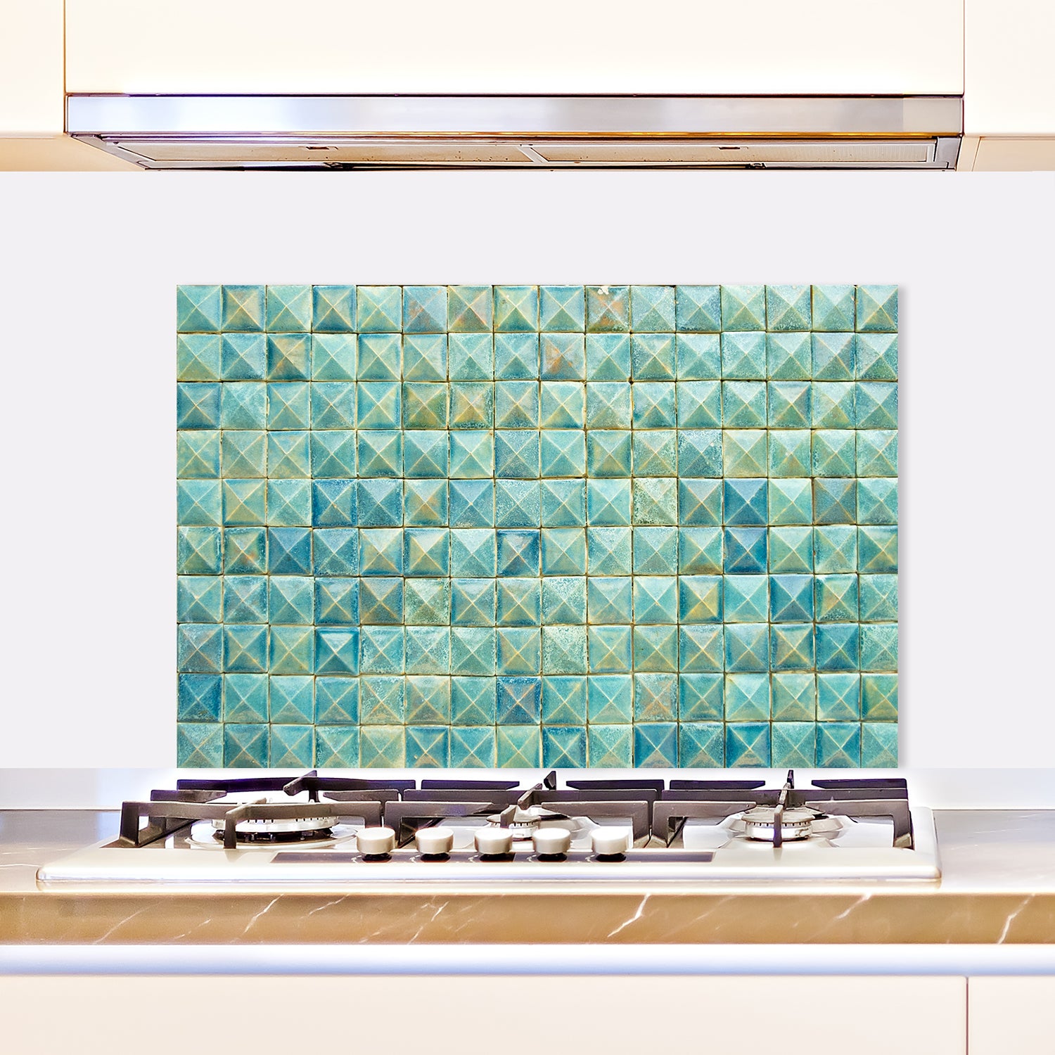 Spritzschutz - Blue Tile Wohnbeispiel