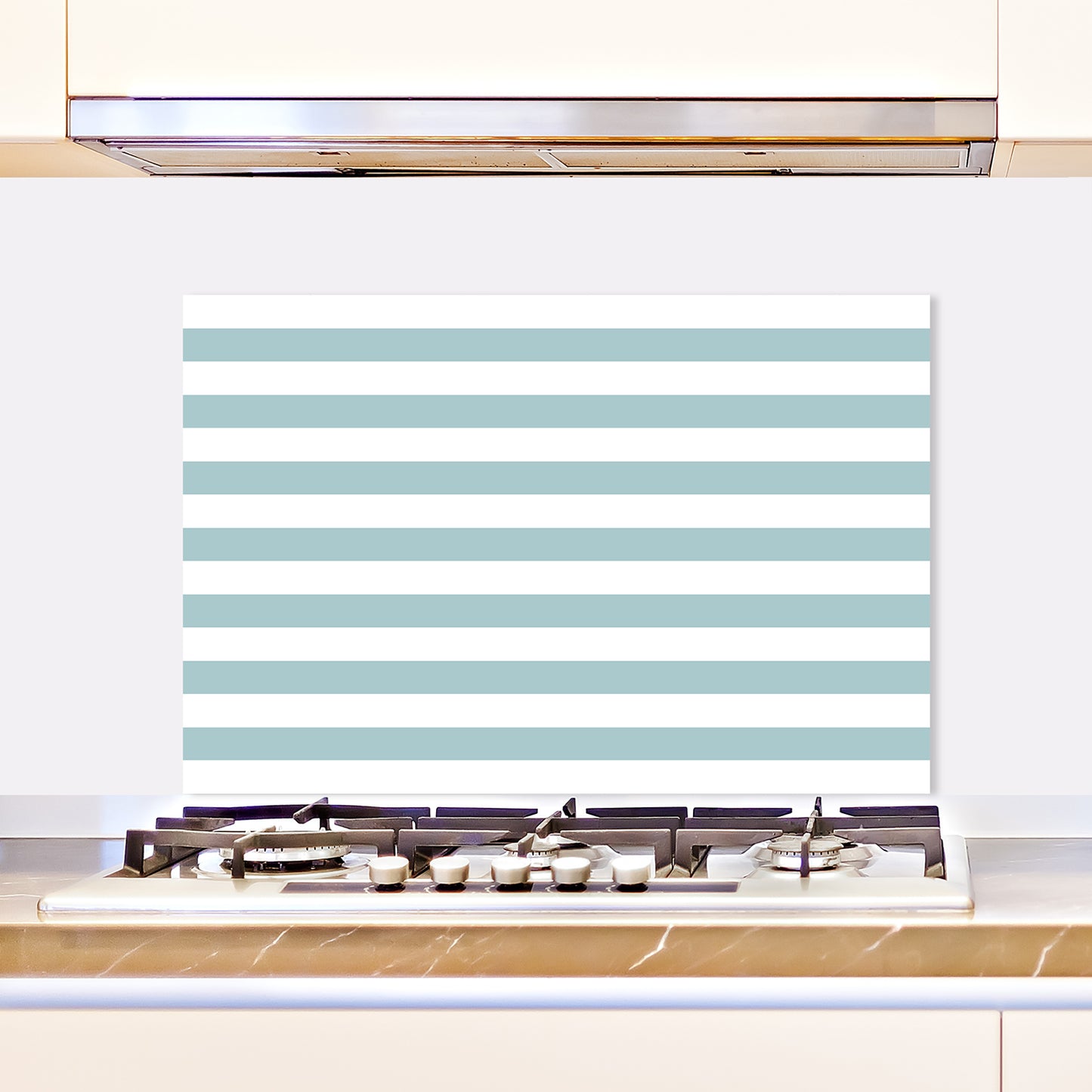 Spritzschutz - Striped Blue White Wohnbeispiel