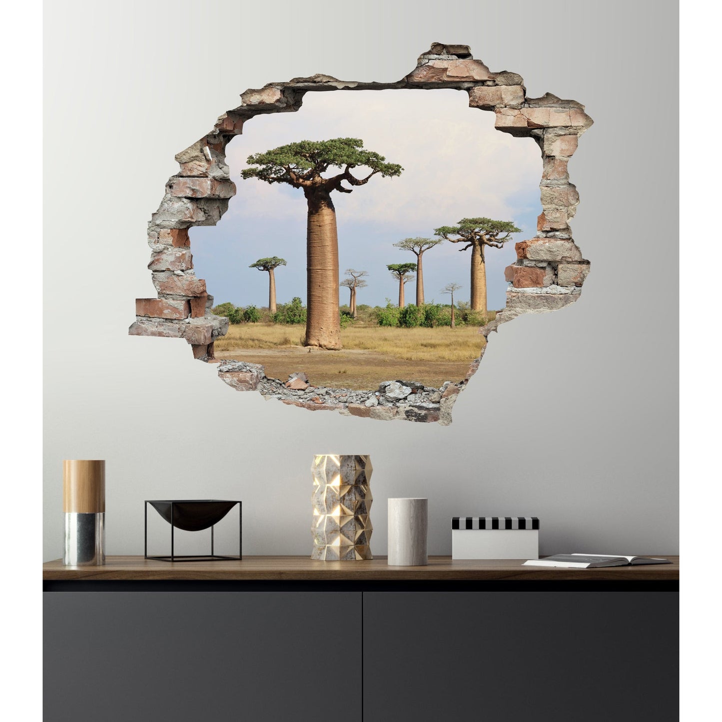 3D-Effekt - Afrikanischer Affenbrotbaum Wohnbeispiel